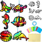 Qyeahkj 36 Set Sea Animal Suncatcher Crafts for Kids DIY Under The Sea Window Tissue Paper Craft Kit Ocean Animal Hanging Decor for Summer School Home Activity Art Project Birthday Party Favor Gift