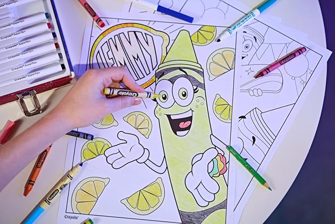Crayola Limited Edition Coloring Set (115pcs), Kids Drawing Supplies Kit with Crayons, Markers & Colored Pencils, Birthday, Holiday for Kids, 5+
