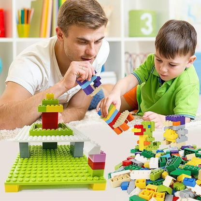 Classic Building Bricks 399 Pieces High Bulk Building Blocks & 2 PCS of Base Plate, Building Blocks Box Set Compatible with Lego Classic