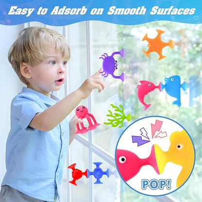 Bath Toys - 27 PCS Suction Cup Toys Bathtub Toy Shower Toy for Kids Ages 4-8,Sensory Toys for 3 4 5 6 7 Year Old Boys Girls,Mold Free Bath Toy Travel Toy