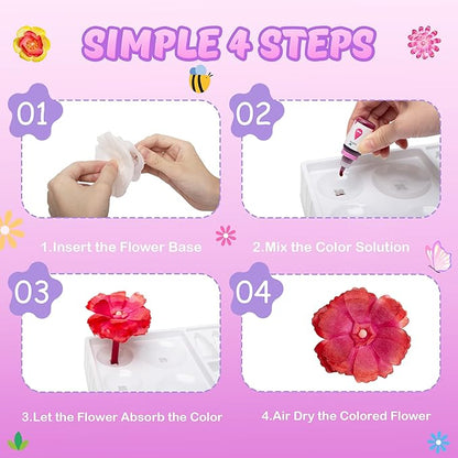Kiditos Magic Flower Art Kit for Girls – DIY Blooming Flower Craft Kit with Color Drop Science Experiment | Creative Art & STEM Toy for Ages 6+