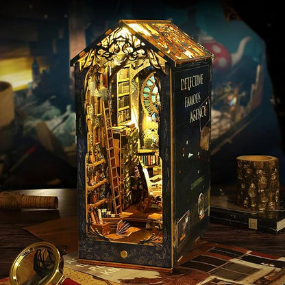 DIY Book Nook Kit - DIY Miniature Dolls House Kit with Furniture and LED Light, 3D Puzzle Wooden Art Bookends, Model Kits for Adults to Build (Covenant Church)