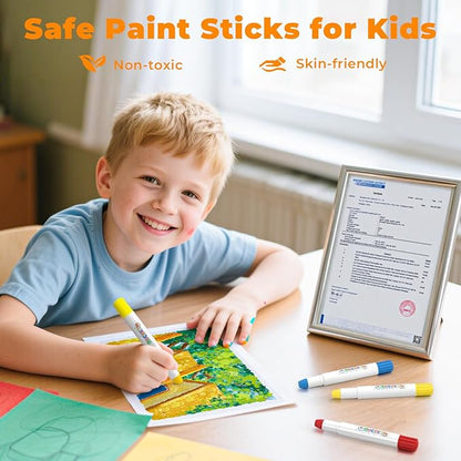 36 Colors Tempera Paint Sticks, Washable Rocket Paint Sticks for Kids, Non-Toxic and Quick Drying