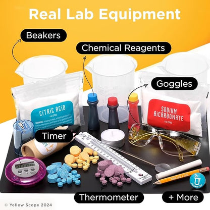 Chemistry Kit, Science Experiment for Girls & Boys, STEM Activities for Kids Ages 8-12, Beakers & Bubbles Foundation Chem Set