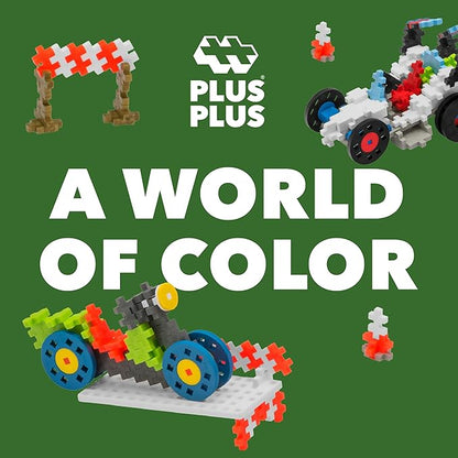 PLUS PLUS - Learn to Build Vehicles, 360 Pieces - Construction Building Stem / Steam Toy, Interlocking Mini Puzzle Blocks for Kids