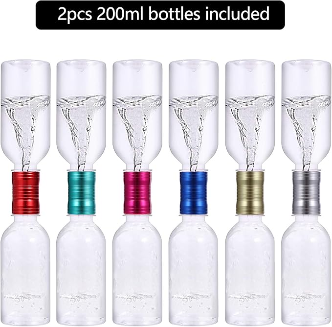 Tornado Maker, Weather Toys, Ultra-Light Aluminum Connecting Tube, Including 2 Empty Bottles, Watertight Tornado Toy, Suitable for Kids' Science Experiments (Silvery)