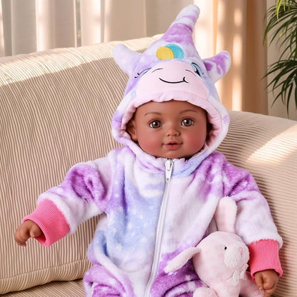 BABESIDE Black Baby Dolls, 15 Inch Realistic Cute Soft Body Baby Doll Real Life Baby Dolls with Accessories for 3+ Year Old Girls Gifts, Pretend Play, Collection