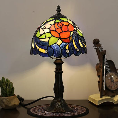 Tiffany Table lamp are Suitable for bedrooms Beside The Bed Living Rooms Night Lights 8-inch Small Vintage Stained Glass Table Lamps and Home Offices