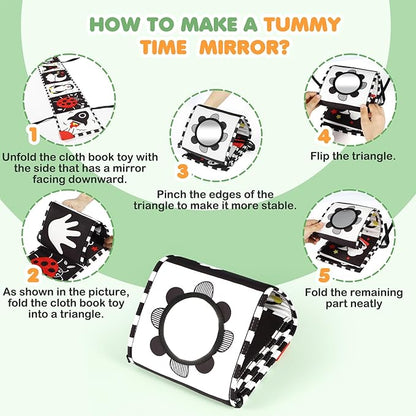 High Contrast Baby Toys for Newborn - Tummy Time Black and White Baby Toys for 0-3-6-12 Months - Soft Montessori Visual Stimulation Sensory Infant Book - Gift for Boys Girls