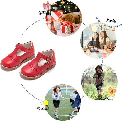 Felix & Flora Toddler Little Girl Mary Jane Dress Shoes - Ballet Flats for Girl Party School Shoes