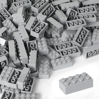 Building Bricks 121 Pieces 2x4 Grey Color Building Block,Compatible with Lego Classic,Creative Building Block Toys for Kids