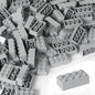 Building Bricks 121 Pieces 2x4 Grey Color Building Block,Compatible with Lego Classic,Creative Building Block Toys for Kids