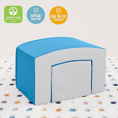 ECR4Kids SoftZone Junior Mix n' Match Tunnel and Bump, Beginner Playset, French Blue