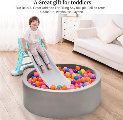 Ball Pit Balls Pack of 100 200 500 - Star and Round Set BPA Free Phthalate Free Non-Toxic Crush Proof Play Balls Soft Plastic Balls for Toddlers Baby Kids Birthday Pool Tent Party