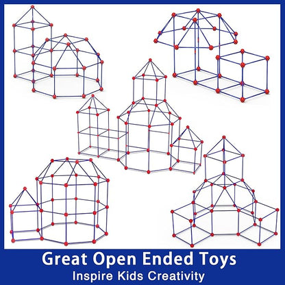V-Opitos 180 Pack Fort Building Kits for Kids Age 4, 5, 6, 7, 8+ Years Old, Creative STEM Building Toys for DIY Castles, Tunnels, Play Tent, Ideal Christmas, Birthday Gifts for Boys & Girls