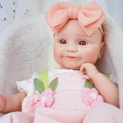 Special Edition, Girl 20 in, Full Silicone Baby Doll, Realistic Baby Dolls, Realistic Veins & Pose, Not Vinyl, Reborn Baby Dolls Silicone Full Body, Gift Set