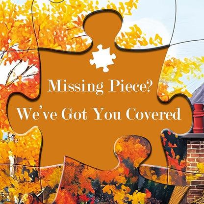 300 Piece Puzzles for Adults,Pumpkin Cottage Puzzles for Kids Teen Adults,Autumn Forest Scenery Jigsaw Puzzle 300 Pieces,Interlock Perfectly Letter on Back,Family Activity Game Night Gifts,20.5x15 in