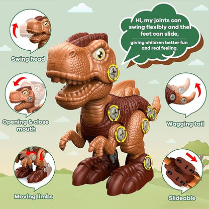 Kids Toys Stem Dinosaur Toy - Take Apart Dinosaur Toys for Kids 3-5 5-7 | Construction Building Boy Toys with Electric Drill | Party Christmas Birthday Gifts Kids Boys Girls 3 4 5 6 7 8 Year Old