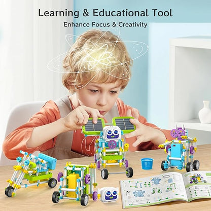 434 PCS STEM Toys Kit for Kids Age 6+ - Build 36+ Robot Models with Solar Power, Gears & Sensors,Science & Engineering Learning Toy for Boys & Girls | Perfect Educational Birthday Gift