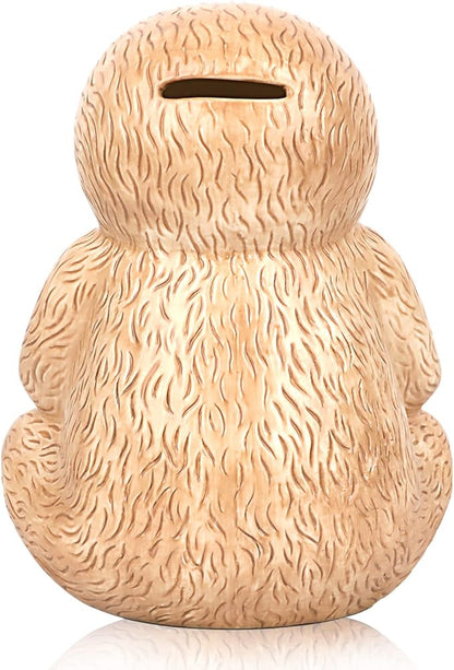 Winsterch Piggy Bank Cute Ceramic Money Saving Box Coin Bank for Boys and Girls,Kids Practical Gifts for Birthday,Christams,Brown Sloth Bank,7.87 x 5.9 inches