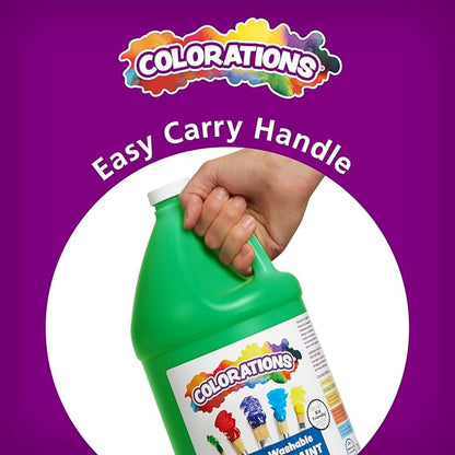 Colorations Paraben-Free Washable Tempera Paint for Kids - 1 Gallon Value Size. Vibrant Yellow, Non-Toxic and Made in The USA
