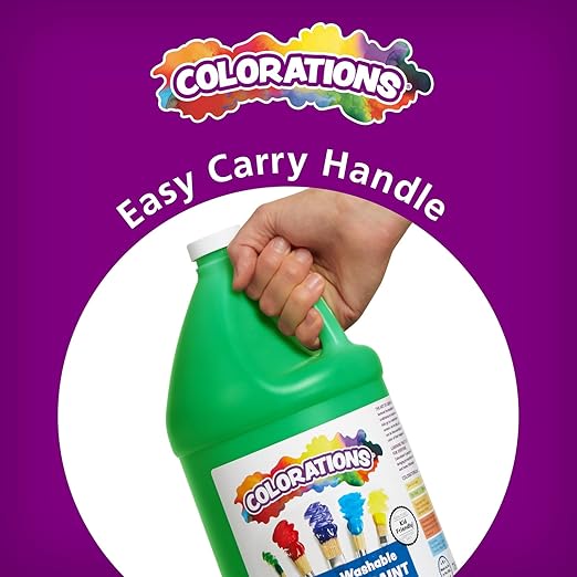 Colorations Paraben-Free Simply Washable Tempera Paint for Kids - 1/2 Gallon Value Size, Vibrant Yellow. Non-Toxic and Made in The USA