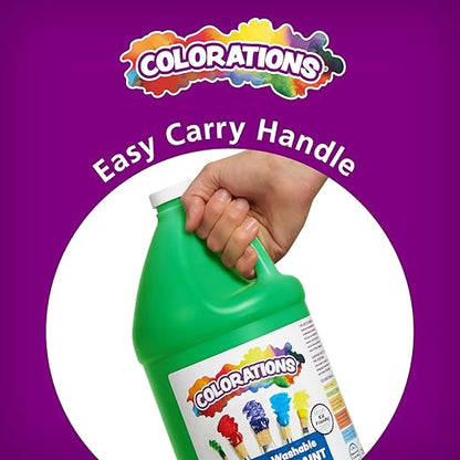 Colorations Paraben-Free Simply Washable Tempera Paint for Kids - 1/2 Gallon Value Size, Vibrant Yellow. Non-Toxic and Made in The USA