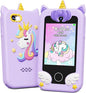 KOKODI Kids Smart Phone Toys, Birthday Gifts Unicorn Toddler Play Phone for Girls 3-10, Touchscreen HD Dual Camera Cell Phone for Kids, Travel Toy Preschool Learning Toy for Kids (Purple)