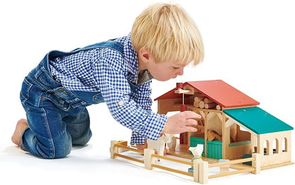 Tender Leaf Toys - Tender Leaf Farm - Realistic Colorful Wooden Farmhouse Toy Set for Creative Pretend Play for Kids 3+