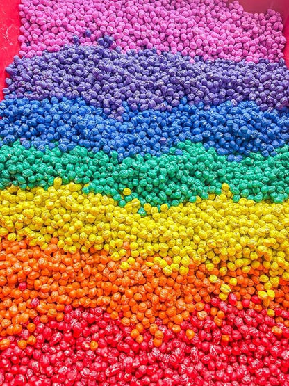 Colored Chickpeas for Sensory Play and Sensory Bins - Many Different Seasonal Colors (2 Cups, Rainbow)