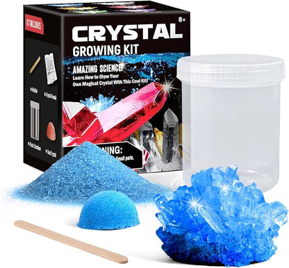 Crystal Growing Kit for Kids, Blue DIY Crystal Science Experiment Set, Grow Your Own Crystals, STEM Educational Chemistry Kit for Boys & Girls Ages 6-12, Fun Science Lab Gift for Kids