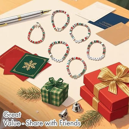 Ytuaebni Christmas Clay Beads Bracelet Making kit，2550 Christmas Charms Friendship Bracelet Necklace Earring for Necklace Jewelry Making Kit DIY Crafts Gift Supplies