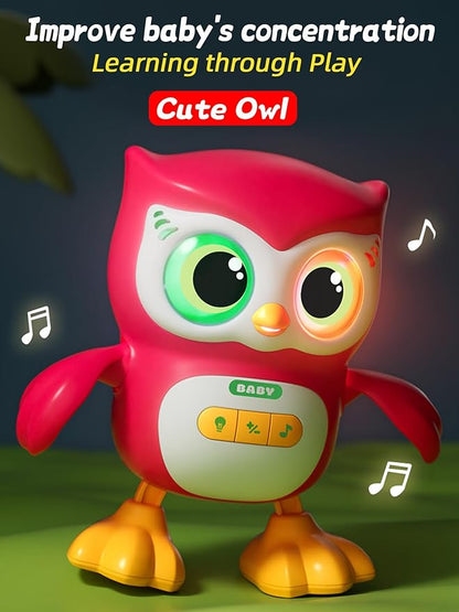 Kids Education Music Dancing Owl Toy, Baby Crawling Musical Dancing Toy for 3-12 Months Toddlers, with Lights, Music and Dance, Birthday Gift for Boys and Girls