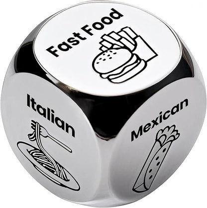 Father's Dad Gifts from Wife Daughter Son,Food Dice,Anniversary Steel Food Decision Dice Couple Gifts for Women Men Birthday Wedding Funny Gifts for Boyfriend,Girlfriend,Men,Women,Wife,Husband