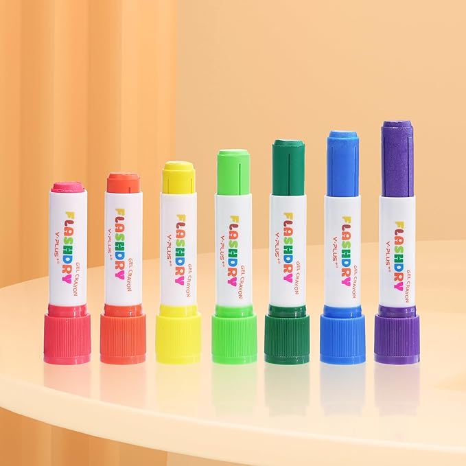 Flashdry Paint Sticks for Kids, 12 Colors Tempera Paint Set for Toddler, Non-toxic Washable Coloring Art Supplies for Ages 2-4 3-5 4-8