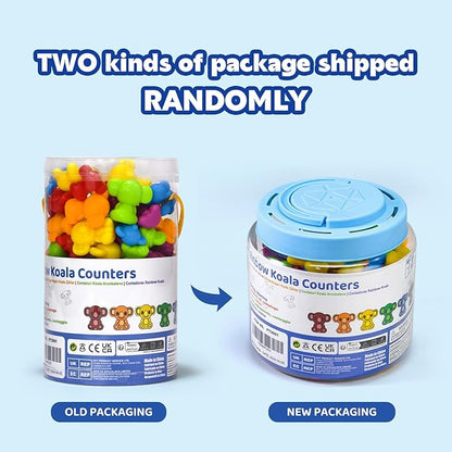 Counting Toys for Toddlers, 60 Rainbow Koala Counters w/Sorting Bowls, Color Sorting, Counting & Math Manipulatives, Preschool Homeschool & Classroom Early Learning Supplies