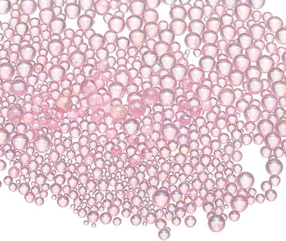 Iridescent Glass Tiny Bubble Beads, 0.4-3mm 10g No Hole Micro Mini Round Light Pink Water Droplets Beads - Applications: for Resin Filler, Nail Art, Dollhouse Bath Tub