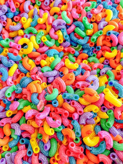 4 Cups of Rainbow Pasta Sensory Bin Filler for Sensory Table - Elbow Noodles