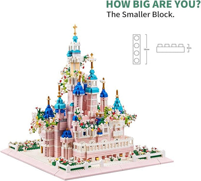 Architecture Castle with Flower Series Micro Blocks Building Sets for Adults and Teens, 4000+ PCS Bricks Building Blocks - Upgrade Version