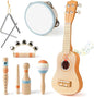 Kids Guitar Set - Toys for 2 3 Year Old Boy & Girls Birthday Gifts, 7 in 1 Montessori Musical Instruments for Toddlers 2-4, Musical Band Sets with Ukulele/Flute/Tambourine/Maracas Toys for Kids 3-5
