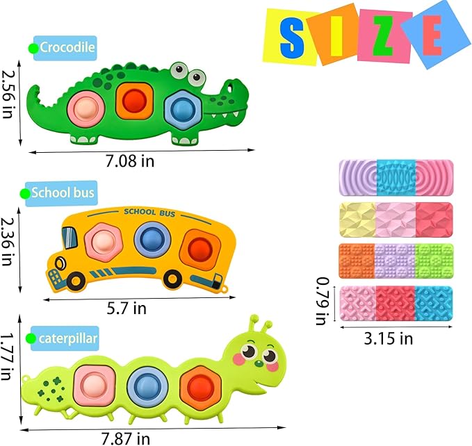 8 Pack Sensory Toys for Kids with Autism, Fidget Toys Adults Calming, Sensory Stickers for Anxiety Relief Items, Fidget Strips for Classroom Desk, Party Favors Valentine Classroom Gifts for Travel