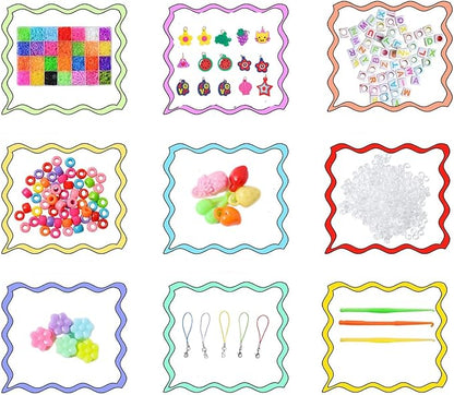 DDCOWP 2500+ Rubber Band Bracelet Kit, Loom Bracelet Making Set for Kids, Refill Loom Set, Friendship Bracelet Creativity Birthday Kit