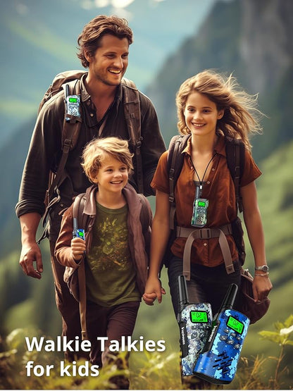 Walkie Talkies for Kids Rechargeable,Toys for Boys and Girls, 2 Pack Long Range 2-Way Radios, Birthday Gifts,Christmas Stockings, Outdoor Play, Family Games, Hiking Camping Gear