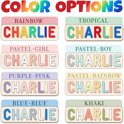 Personalized Name Puzzle for Kids, Wooden Puzzles for Toddlers 1-3, Custom Baby Toddler Toys for 1 Year Old, Personalized Christmas Birthday Gifts