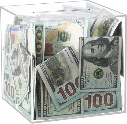Clear Piggy Bank for Adults/Kids, Acrylic Unopenable Money Box for Cash Coin Saving, Must Break to Open, Money Saving Jar for Adults Boys Girls, Size 4.72''