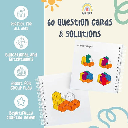 ARI MES - 3D Soma Cube Puzzle Game - Montessori Brain Teaser for Kids & Adults, Strategic Wooden Block Puzzle, Educational Mind Challenge for Ages 4+