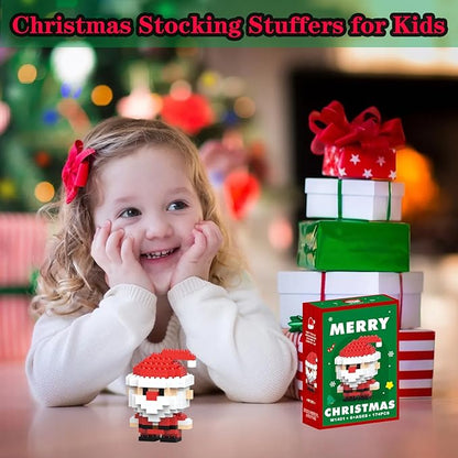Christmas Santa Building Blocks Set Compatible with Lego Advent Calendar 2025 Stacking New Toys Holiday Present Box New Year Xmas Gifts for Kids for Boys & Girls and Adults