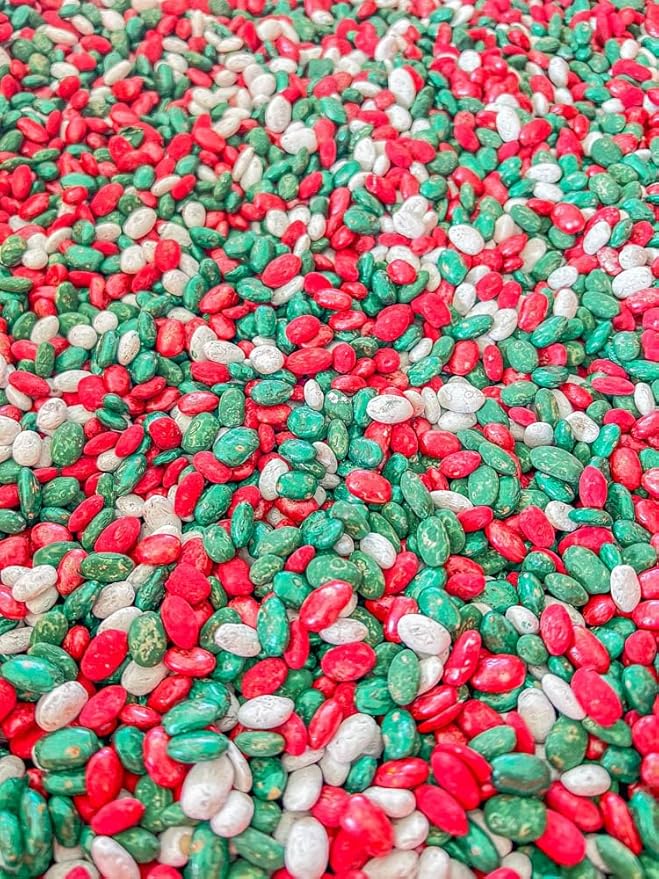 Colorful Sensory Bin Filler Themed and Seasonal Beans (Christmas, 4 Cups)
