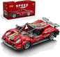 Sosuy Building-Block Race-Car Set, 1:18 Technical Model Kit 513 Pcs DIY Red Pull-Back Toy for Boy Girl Kid Age 6+ Year, Birthday Gift for Teen Adult Display, Speed Super Sports Cars Bricks Icons