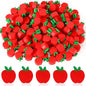 JUNEBRUSHS 150pcs Apples Erasers for Kids Bulk, Welcome Back to School Gifts Red Mini Apples Erasers for First Day of School Teachers Supplies Students Classroom Prizes Homework Rewards